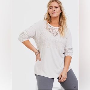 Torrid Super Soft Plush Lace Insert Sweatshirt